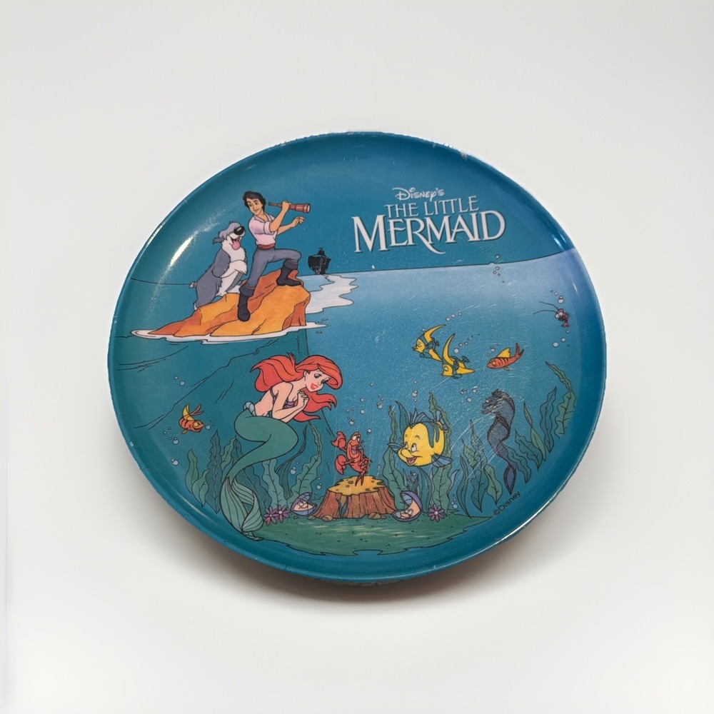 90's Disney The Little Mermaid Vintage Melamine Children's Plate GUC